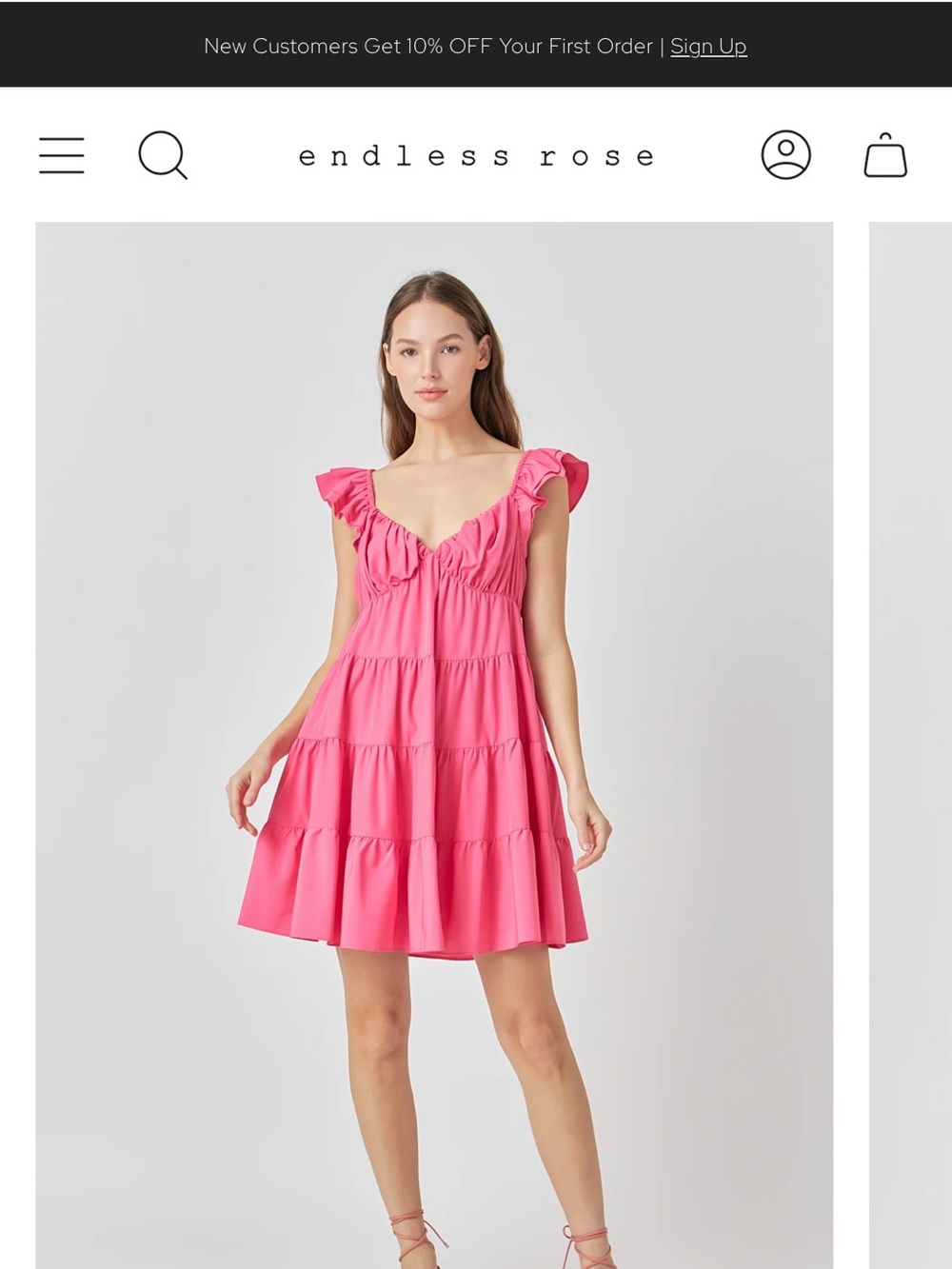 OBO Endless Rose Tiered Ruffle Dress - Hot Pink